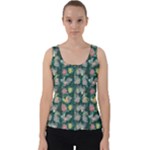 Mid Century Retro Floral 1970s 1960s Pattern 62 Velvet Tank Top
