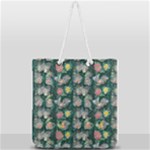 Mid Century Retro Floral 1970s 1960s Pattern 62 Full Print Rope Handle Tote (Large)