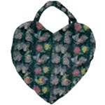 Mid Century Retro Floral 1970s 1960s Pattern 62 Giant Heart Shaped Tote