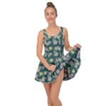 Mid Century Retro Floral 1970s 1960s Pattern 62 Inside Out Casual Dress