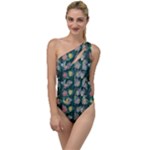 Mid Century Retro Floral 1970s 1960s Pattern 62 To One Side Swimsuit