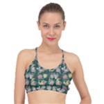 Mid Century Retro Floral 1970s 1960s Pattern 62 Basic Training Sports Bra