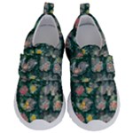 Mid Century Retro Floral 1970s 1960s Pattern 62 Kids  Velcro No Lace Shoes