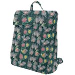 Mid Century Retro Floral 1970s 1960s Pattern 62 Flap Top Backpack