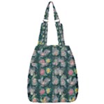 Mid Century Retro Floral 1970s 1960s Pattern 62 Center Zip Backpack
