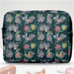 Mid Century Retro Floral 1970s 1960s Pattern 62 Make Up Pouch (Large)