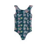 Mid Century Retro Floral 1970s 1960s Pattern 62 Kids  Frill Swimsuit
