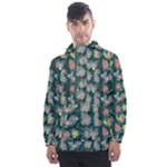Mid Century Retro Floral 1970s 1960s Pattern 62 Men s Front Pocket Pullover Windbreaker