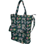 Mid Century Retro Floral 1970s 1960s Pattern 62 Shoulder Tote Bag