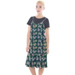 Mid Century Retro Floral 1970s 1960s Pattern 62 Camis Fishtail Dress