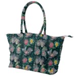 Mid Century Retro Floral 1970s 1960s Pattern 62 Canvas Shoulder Bag