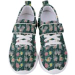 Mid Century Retro Floral 1970s 1960s Pattern 62 Women s Velcro Strap Shoes