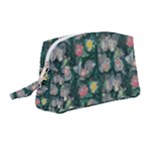 Mid Century Retro Floral 1970s 1960s Pattern 62 Wristlet Pouch Bag (Medium)