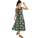 Mid Century Retro Floral 1970s 1960s Pattern 62 Summer Maxi Dress