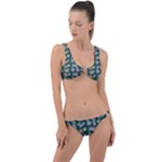 Mid Century Retro Floral 1970s 1960s Pattern 62 Ring Detail Crop Bikini Set