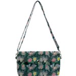 Mid Century Retro Floral 1970s 1960s Pattern 62 Removable Strap Clutch Bag