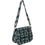 Mid Century Retro Floral 1970s 1960s Pattern 62 Saddle Handbag