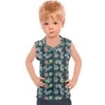 Mid Century Retro Floral 1970s 1960s Pattern 62 Kids  Sport Tank Top