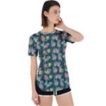 Mid Century Retro Floral 1970s 1960s Pattern 62 Perpetual Short Sleeve T-Shirt