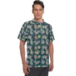 Mid Century Retro Floral 1970s 1960s Pattern 62 Men s Polo T-Shirt