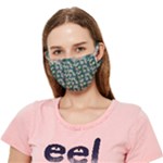 Mid Century Retro Floral 1970s 1960s Pattern 62 Crease Cloth Face Mask (Adult)