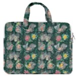 Mid Century Retro Floral 1970s 1960s Pattern 62 MacBook Pro 15  Double Pocket Laptop Bag 