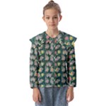 Mid Century Retro Floral 1970s 1960s Pattern 62 Kids  Peter Pan Collar Blouse