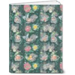 Mid Century Retro Floral 1970s 1960s Pattern 62 6  x 8  Hardcover Notebook