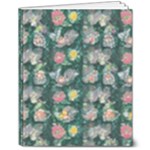 Mid Century Retro Floral 1970s 1960s Pattern 62 8  x 10  Hardcover Notebook