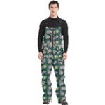 Mid Century Retro Floral 1970s 1960s Pattern 62 Men s Front Zip Ski And Snowboard Bib Pants