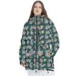 Mid Century Retro Floral 1970s 1960s Pattern 62 Women s Multi Pockets Zip Ski and Snowboard Waterproof Breathable Jacket