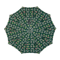 Mid Century Retro Floral 1970s 1960s Pattern 62 Automatic Folding Umbrella with Case (Large) from ArtsNow.com