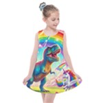 T-REX and unicorns Kids  Summer Dress