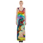 TRex/unicorns Thigh Split Maxi Dress