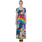 TRex/unicorns High Waist Short Sleeve Maxi Dress
