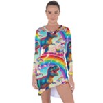 TRex/unicorns Asymmetric Cut-Out Shift Dress