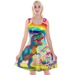 TRex/unicorns Reversible Velvet Sleeveless Dress