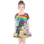 TRex/unicorns Kids  Simple Cotton Dress