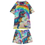 TRex/unicorns Kids  Swim T-Shirt and Shorts Set