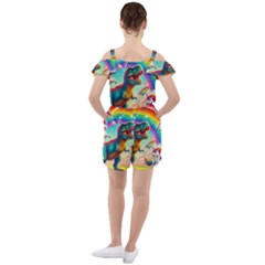 Ruffle Cut Out Chiffon Playsuit 