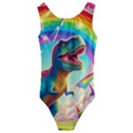 TRex/unicorns Kids  Cut-Out Back One Piece Swimsuit