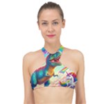 TRex/unicorns High Neck Bikini Top