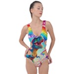 TRex/unicorns Side Cut Out Swimsuit
