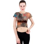 abstraction 22 Crew Neck Crop Top