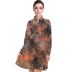 Long Sleeve Chiffon Shirt Dress 
