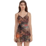 abstraction 22 Body Wrap Sleeveless V-Neck Mini Dress