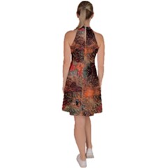 Sleeveless Halter Neck A-Line Dress 