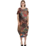 abstraction 22 Cold Shoulder Loose Fit Dress With Pockets