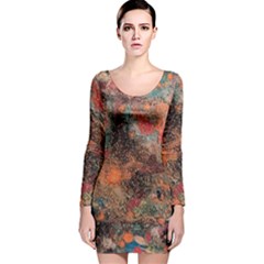 Long Sleeve Velvet Bodycon Dress 