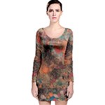 abstraction 22 Long Sleeve Velvet Bodycon Dress